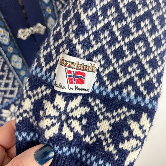 Vintage 80s NORDSTRIKK Norway Fair Isle Sweater Wool Preppy Cabincore Ski M - Picture 5 of 10